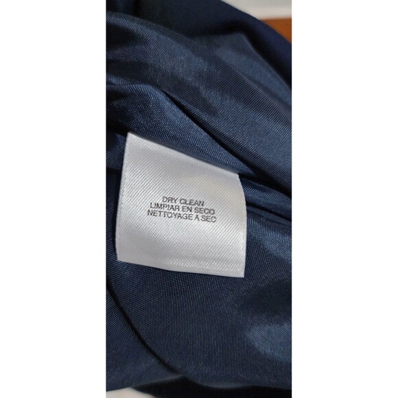 Jones New York Signature Swing Coat Womens S Navy Blue Stretch Pockets Snap EUC - Picture 15 of 15